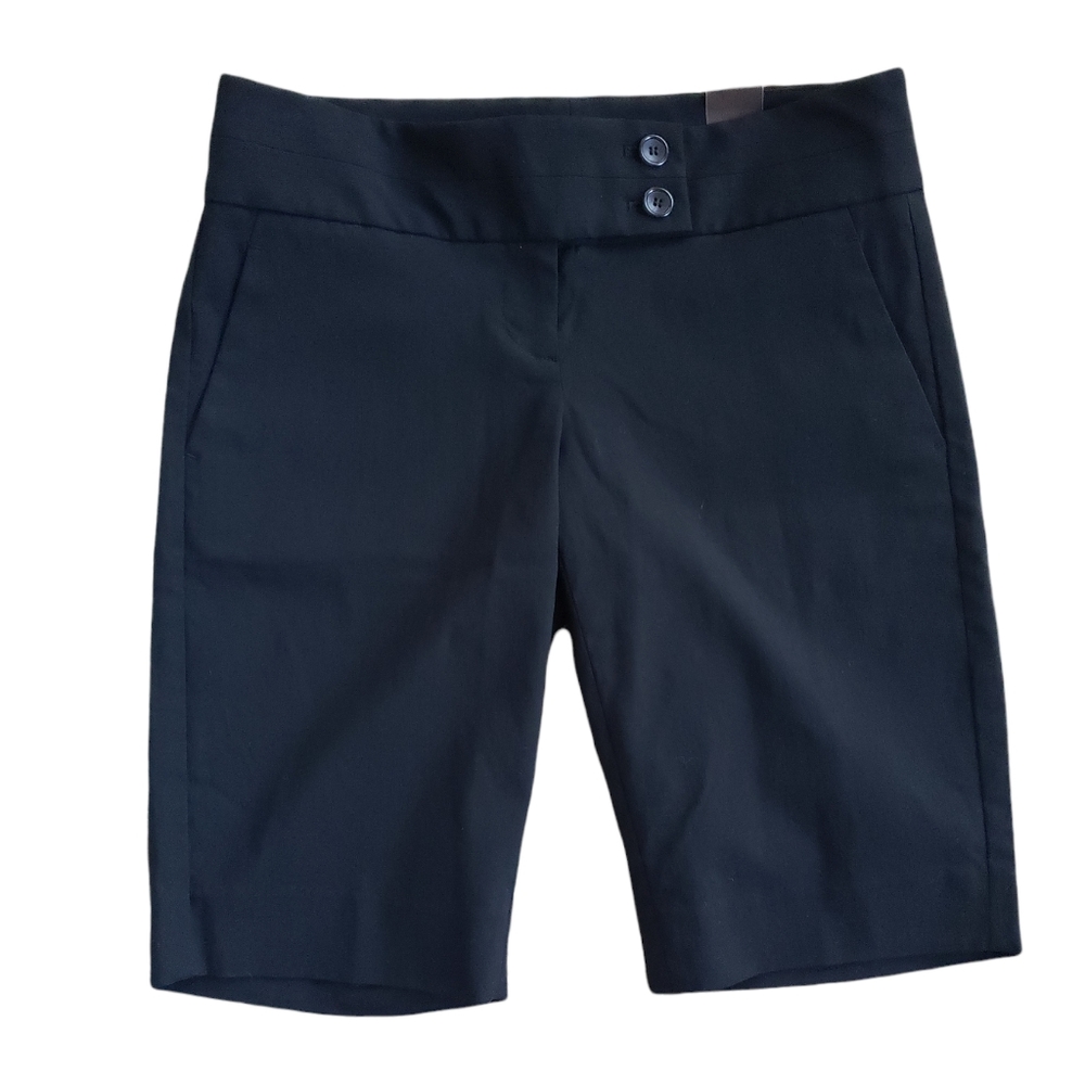 NWT THE LIMITED Women Shorts Classic Bermuda Stretch, Black Sz 4